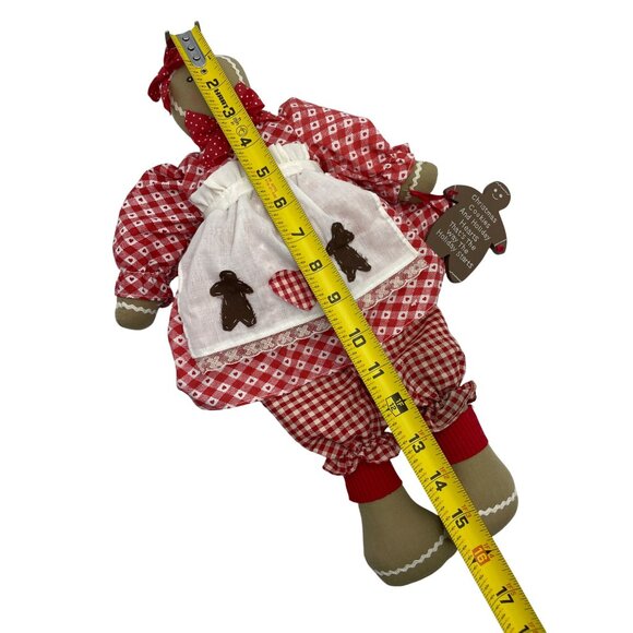 Vintage 1995 House Of Lloyd Christmas Gingerbread Doll, Apron & Bow Shelf Sitter - Picture 6 of 13